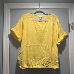 Liz Claiborne Bright Yellow Short Sleeve Top